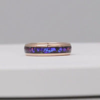 Orion Nebula Ring Set Rose Gold, His and Hers Wedding Band, 6mm & 4mm Tungsten Ring Set, Outer Space Couples Ring, Blue Nebula, Ring Engrave