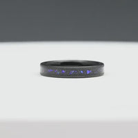 Orion Nebula Ring Set, His and Hers Tungsten Wedding Band, 8mm & 4mm Black Ring, Outer Space Couples Ring, Sandblasted, Flat, Ring Engraving